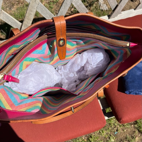 Dooney & Burke Saffiano Leather Dover Tote & Matching Wallet - Picture 7 of 11